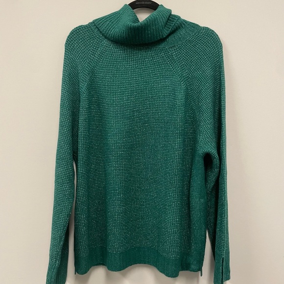 LOFT Lou & Grey Side Zip Wafflestitch Turtleneck Sweater. Size - XL NWT - Picture 3 of 6